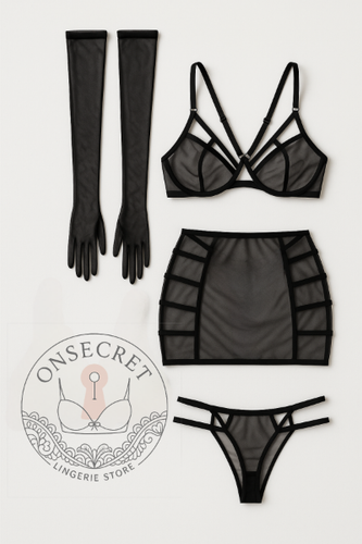 ست لباس زیر ۴ تکه زنانه فانتزی