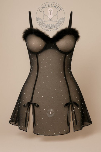 لباس خواب حریر نگیندار زنانه