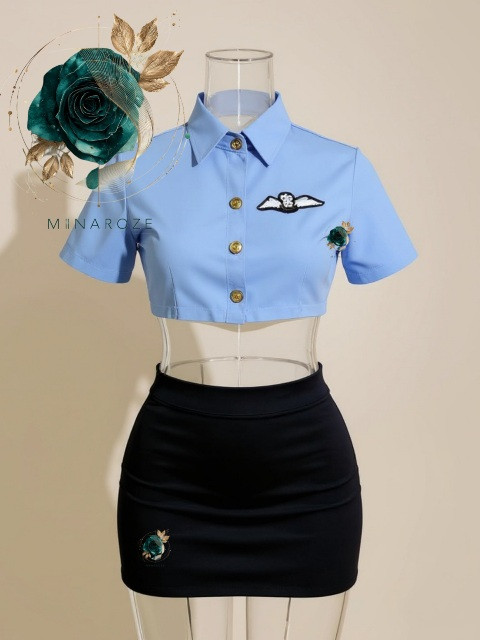 ست کاستوم مهماندار هواپیما زنانه فانتزی