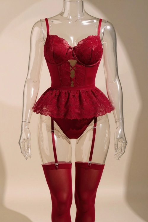 بادی فانتزی فنردار همراه با جوراب زنانه